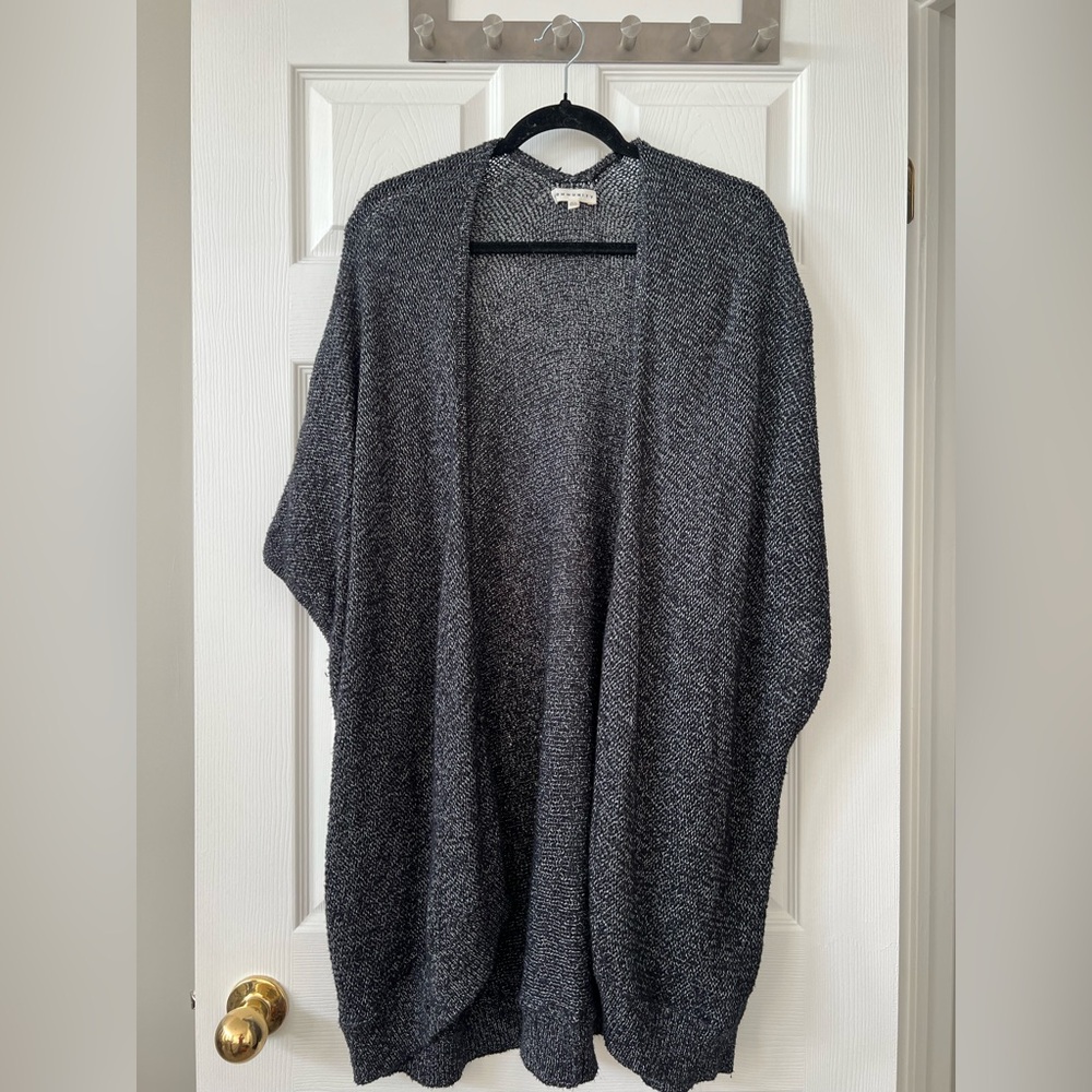 Aritzia Open Front Black Speckle Cardigan